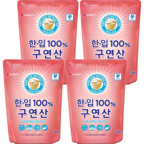 한입 100% 구연산, 1kg, 4개