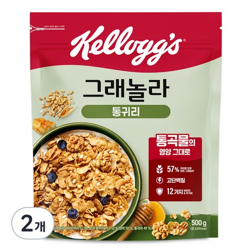 켈로그 통귀리 그래놀라, 500g, 2개