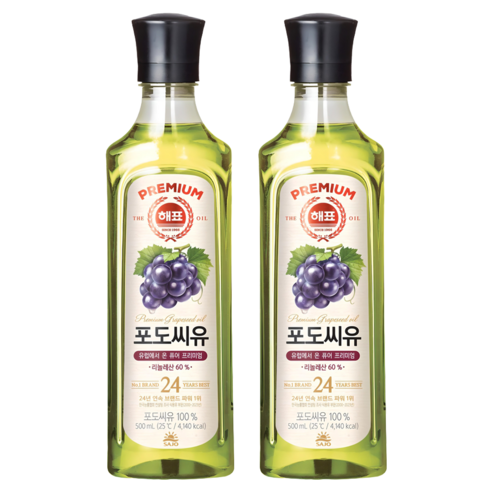 해표 포도씨유, 500ml, 2개