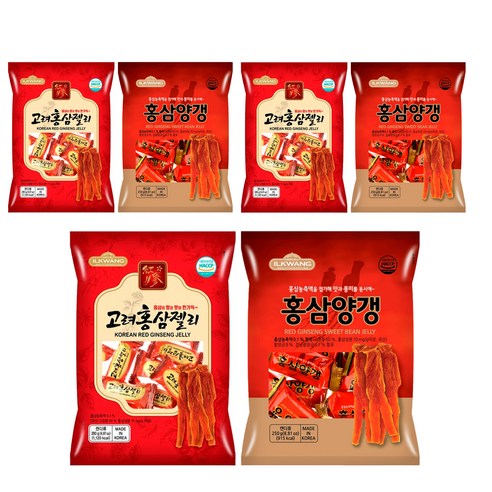 일광제과 홍삼양갱 250g + 고려홍삼젤리 280g, 3세트