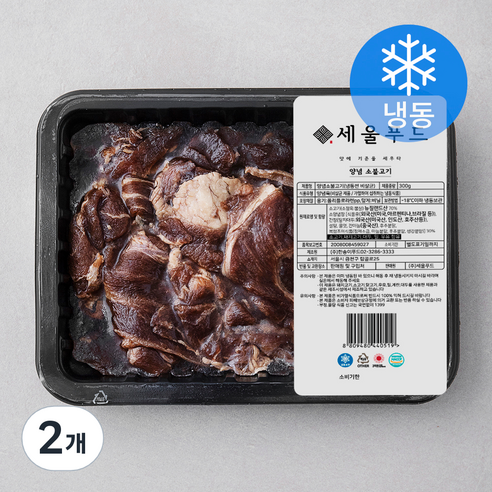 세울푸드 양념 소불고기 (냉동), 300g, 2개