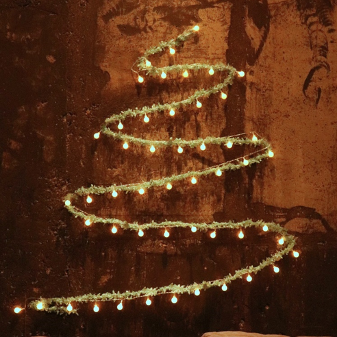 블뤼엔 DIY 크리스마스 벽 트리 + LED 전구 50구, 민트