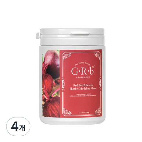 지알비 포도당함유 레드비트 샤베트 모델링팩 500g, 1개입, 4개