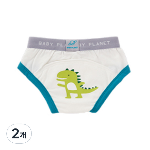 베이비플라넷 밤부 배변훈련팬티 헬로우 디노, 혼합색상, 2개