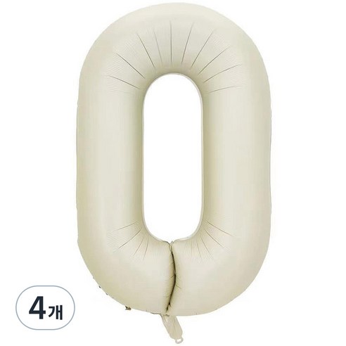 팡파티 숫자 레터링 풍선 101cm 0, 화이트, 4개