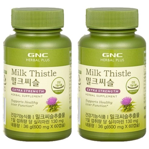 GNC 밀크씨슬 위드 아연 36g, 60정, 2개