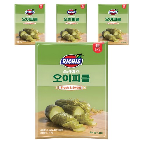 리치스 슬라이스 오이피클 파우치, 3kg, 4개