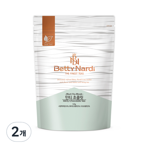 베티나르디 민티 초콜릿 티 리필용 지퍼백, 125g, 2개, 1개입