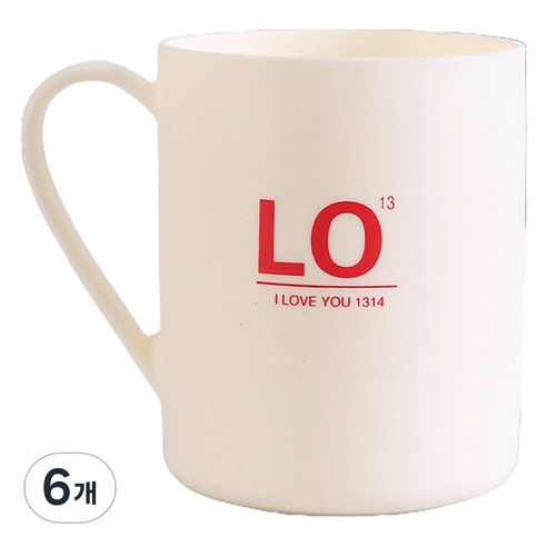 몬드스팟 LOVE 하트 신혼부부 집들이 선물 욕실 양치컵 YY57303, 화이트, 6개