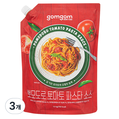 뽀모도로 토마토 파스타 소스, 1.5kg, 3개