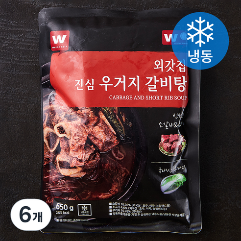 외갓집 진심 우거지 갈비탕 (냉동), 650g, 6개