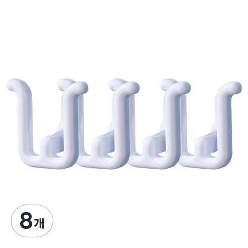 셀리빙 접착식 후크 슬리퍼 걸이, 화이트, 8개