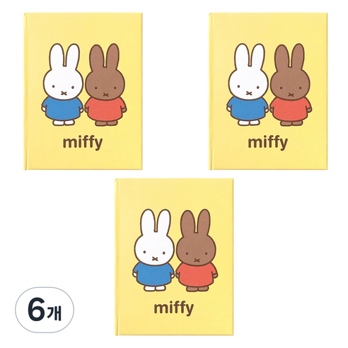 iiGEN 미피 미니 양장 노트 80매, 옐로우, 6개