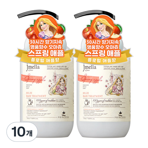 제이멜라 인 프랑스 디즈니 스프링 애플 헤어 트리트먼트, 10개, 500ml