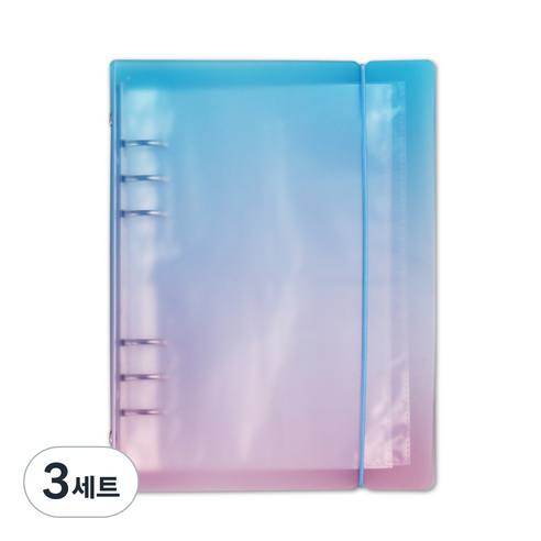 워너디스 6공 스티커 바인더 A5 + 양면 속지 40p 세트, 블루핑크, 3세트