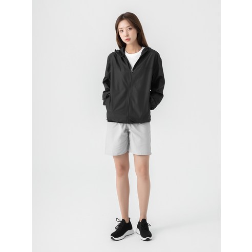 캐럿 남녀공용 경량 집업 바람막이, 블랙계열, 100% 폴리, 단독세탁, 2021.08