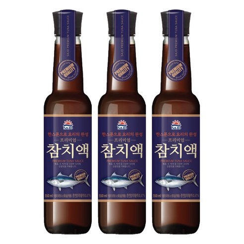 사조 프리미엄 참치액, 550ml, 3개