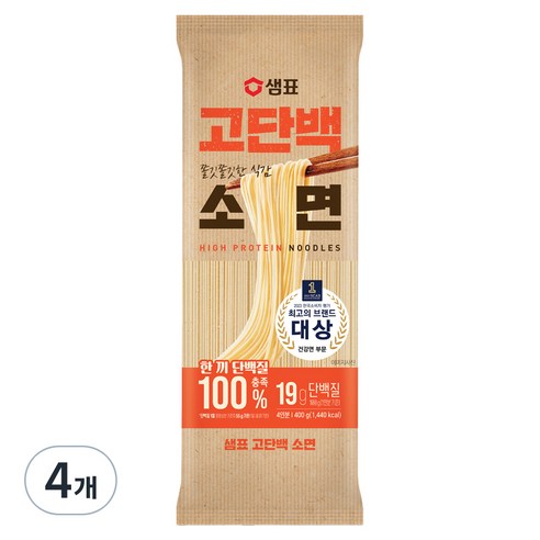 샘표 고단백 소면, 4개, 400g