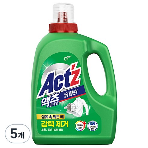 액츠 퍼펙트 딥클린 액상세제 본품, 3.5L, 5개