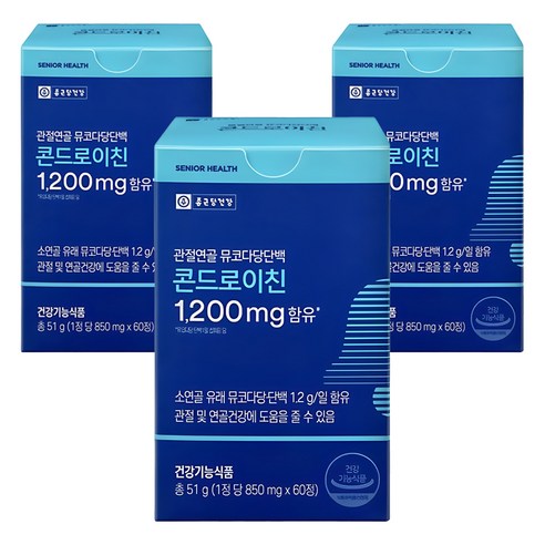 종근당건강 관절연골 뮤코다당단백 콘드로이친 선물세트, 60정, 3개