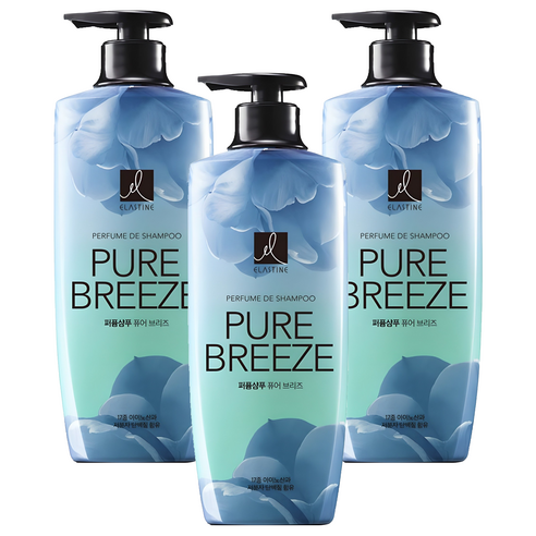 엘라스틴 퓨어 브리즈 퍼퓸 샴푸 로즈&피오니향, 600ml, 3개
