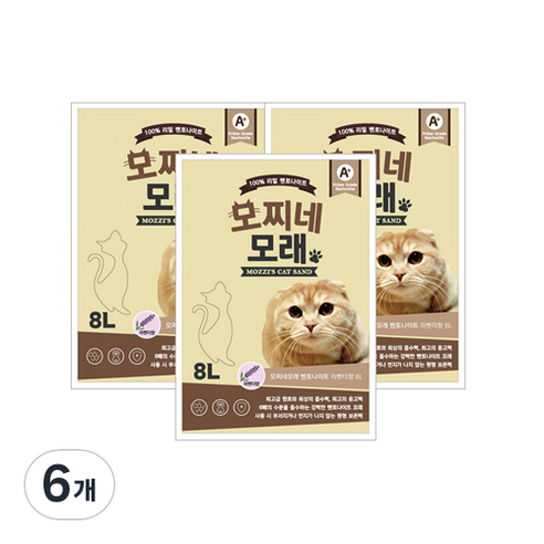 모찌네 고양이 모래, 8L, 6개, 라벤더향