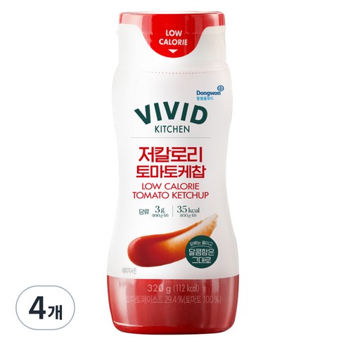 비비드키친 저칼로리 토마토케찹, 320g, 4개