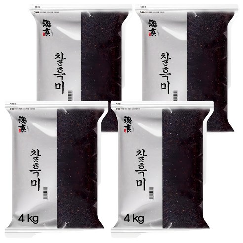 혼식 블랙푸드 찰흑미, 4kg, 4개