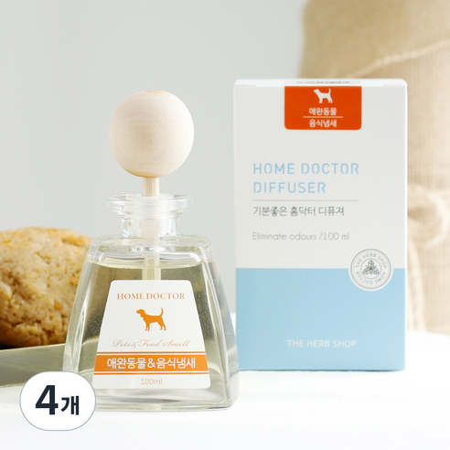 더허브샵 홈닥터 디퓨져, 애완동물&음식냄새, 100ml, 4개