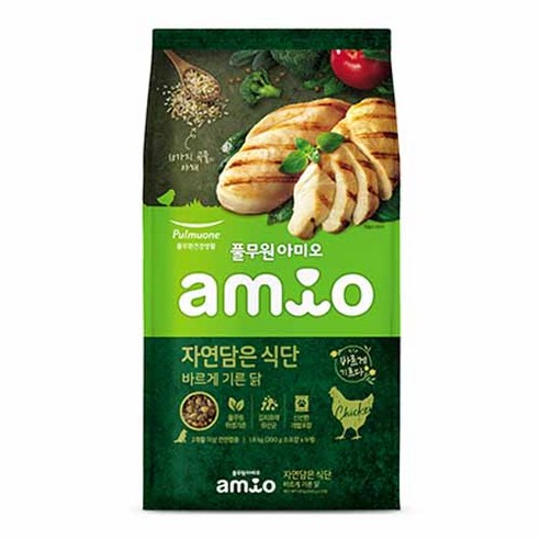 풀무원아미오 전연령 강아지 자연담은 식단 건식사료, 닭, 1.8kg, 1개