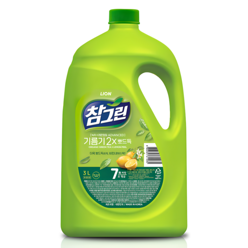 CJ라이온 참그린 청정제주녹차수 주방세제 용기, 3.1kg, 1개