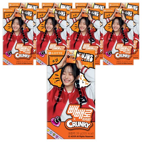 빼빼로 크런키, 39g, 9개