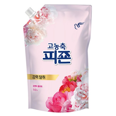 피죤 고농축 강력탈취 섬유유연제 로맨틱플라워 리필, 1.6L, 4개