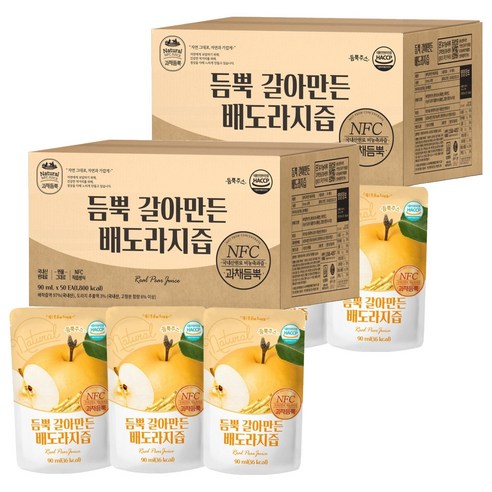 유기농마루 듬뿍 갈아만든 배도라지즙, 90ml, 100개