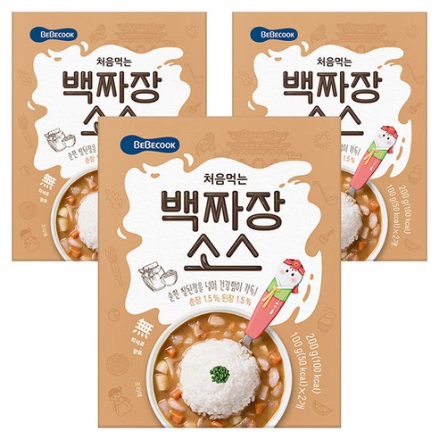 베베쿡 처음먹는 덮밥 소스, 백짜장맛, 200g, 3개