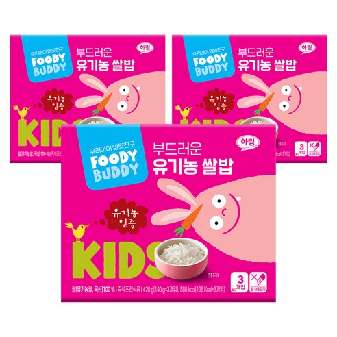 푸디버디 부드러운 유기농 쌀밥, 140g, 9개