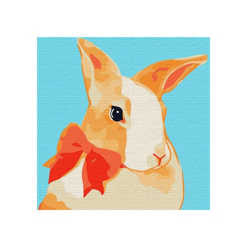 플레이어바웃 DIY 명화 그리기 세트 20 x 20 cm, 리본 토끼, 1개