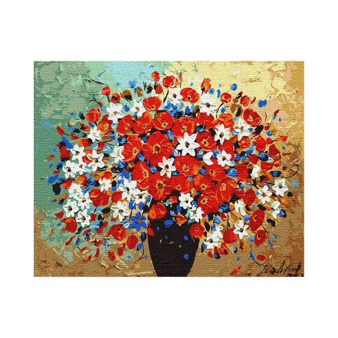 플레이어바웃 DIY 명화 그리기 세트 40 x 50 cm, 화사한 꽃