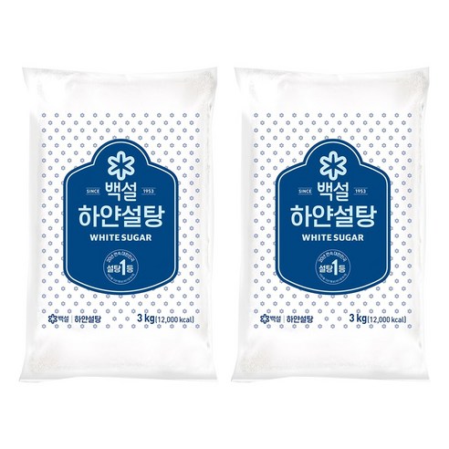 백설 하얀설탕, 3kg, 2개