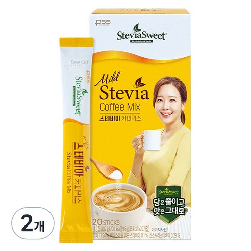 스테비아스위트 펄세스 마일드 커피믹스, 9.6g, 20개입, 2개