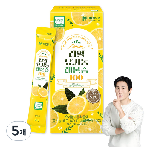 네이처드림 리얼 유기농 레몬즙 100 14p, 280g, 5개