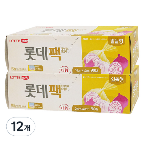 롯데이라이프 위생팩 알뜰형 대 30 cm x 40, 12개