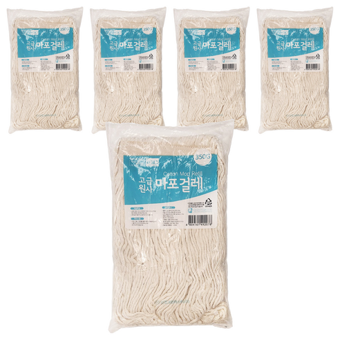 삼정크린마스터 고급 원사 마포걸레 350g, 5개