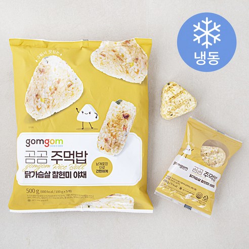 곰곰 주먹밥 닭가슴살 찰현미 야채(냉동), 500g, 2개