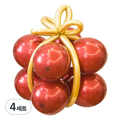 타이탄 파티 이벤트 풍선 12인치 원형풍선 8개+막대풍선 4개+접착스티커 세트, 5번, 4세트