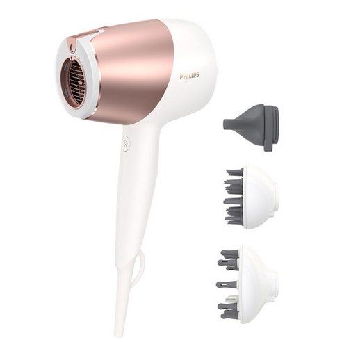 필립스 센스IQ 헤어 드라이기 1800W, BHD827/09, 화이트 + 로즈골드