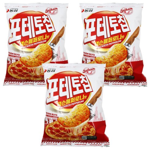 포테토칩 잭슨페퍼로니맛, 50g, 3개