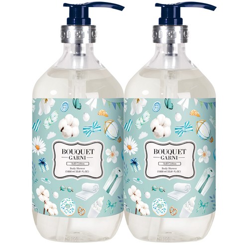 부케가르니 바디워시 소프트코튼, 1000ml, 2개