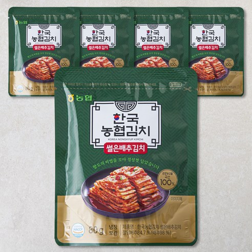 농협 한국농협김치 썰은배추김치 5개입, 400g, 1개