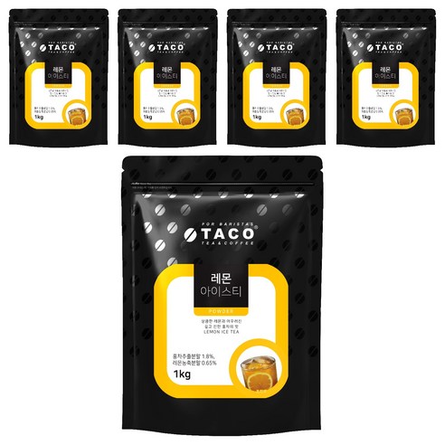타코 레몬 아이스티 파우치, 1kg, 1개입, 5개
